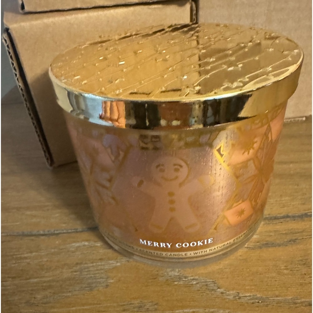 New, Bath and Body Works, Merry Cookie three wick candle.